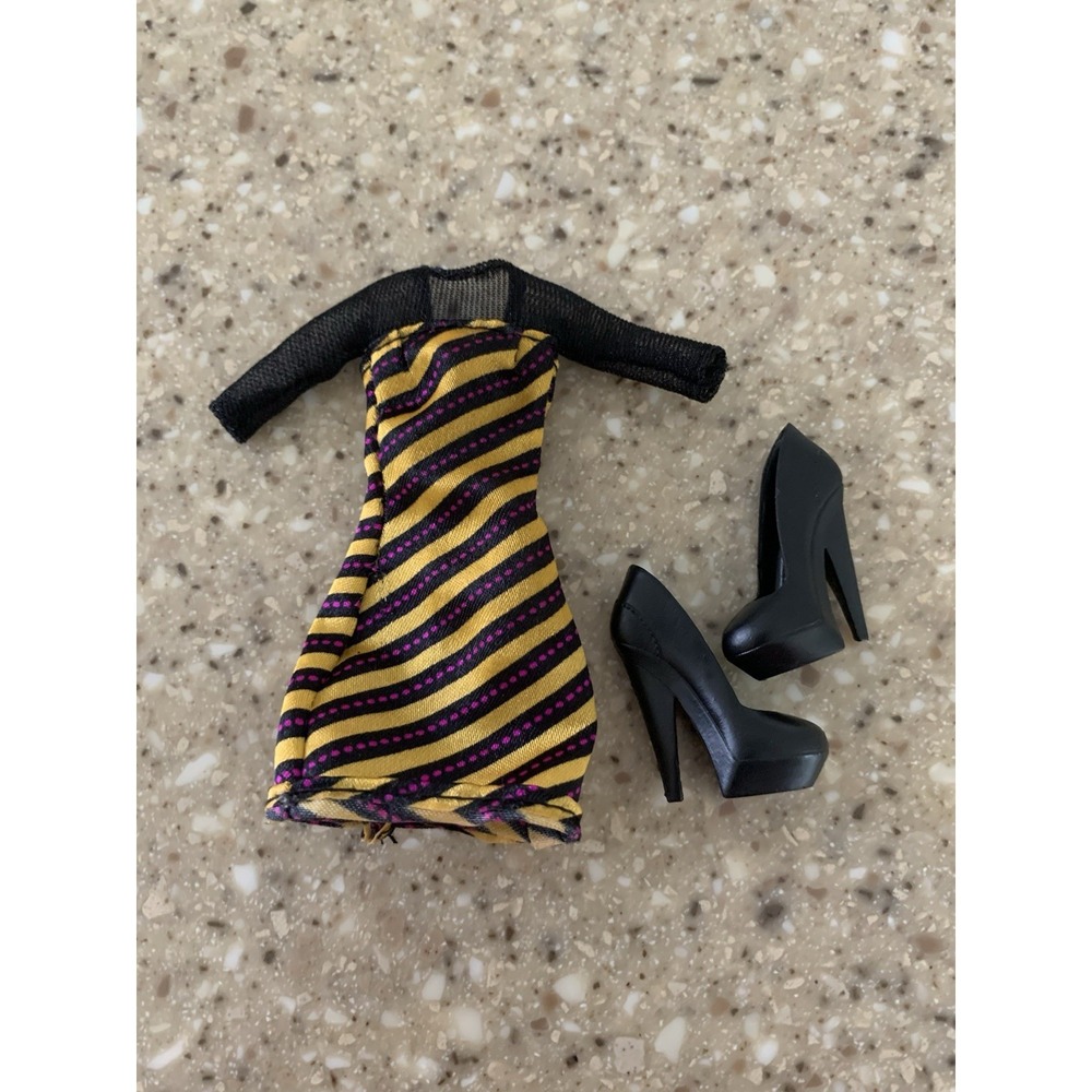 Monster High Create-A-Monster CAM Bee Insect Dress & Black Heels Shoes Only